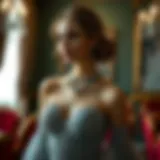 Elegant evening dress showcasing intricate details