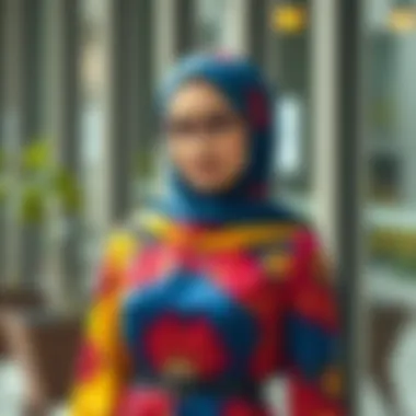Modern Vibrance in Fashion Vibrant colored hijab dress with modern cuts