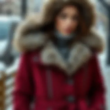 Stylish outerwear suitable for winter with intricate details