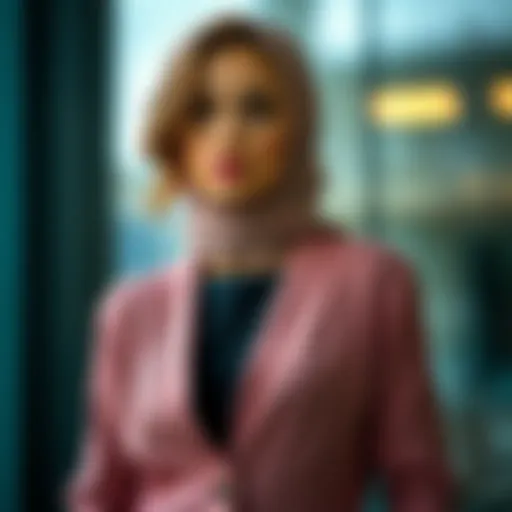 Elegant cardigan showcasing modest fashion