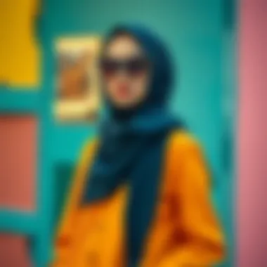 Color Coordination in Modesty Vibrant colors paired successfully in a modest ensemble