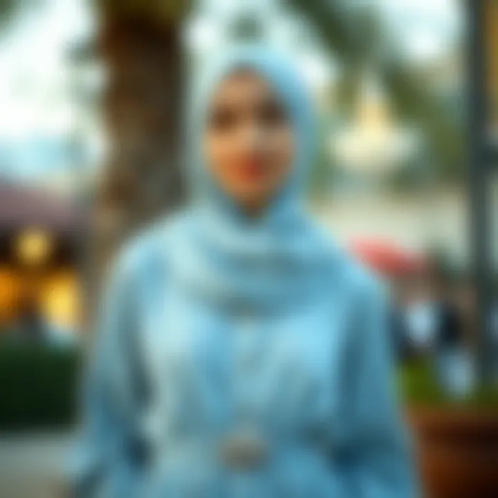 Elegance in Casual Wear Elegant hijab dress styled for a casual outing