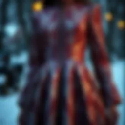 Elegant winter dress with intricate patterns