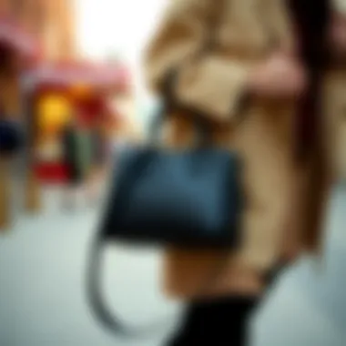 Trendy black handbag paired with modern outfits