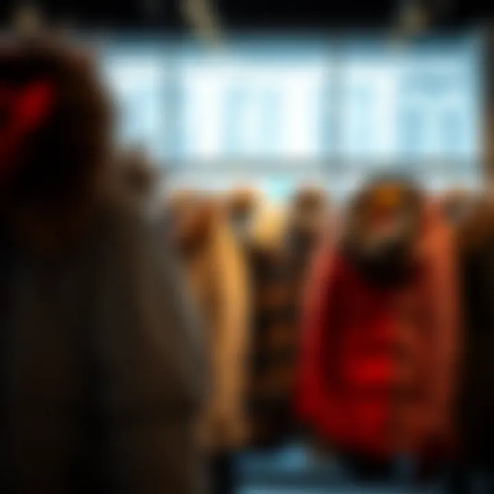 Trendy winter coats displayed in a fashion showroom