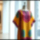 Stylish tunic in vibrant colors on a mannequin