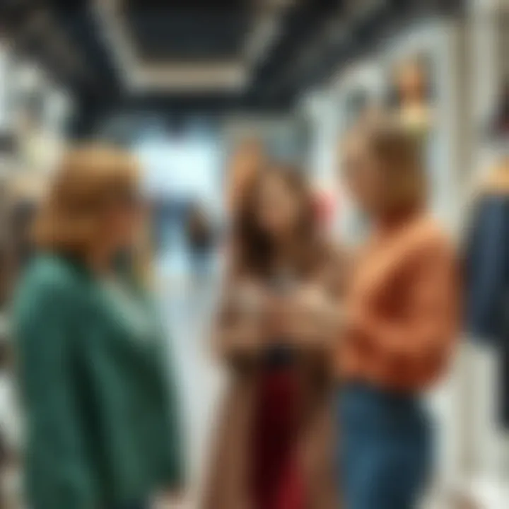 Personal Styling Tips in Turkish Clothing Shops A fashion consultant sharing styling tips with a client in a Turkish store