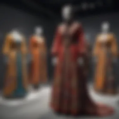 Cultural Exhibition: Diverse Regional Garments of Turkey An array of regional Turkish garments displayed in a cultural exhibition