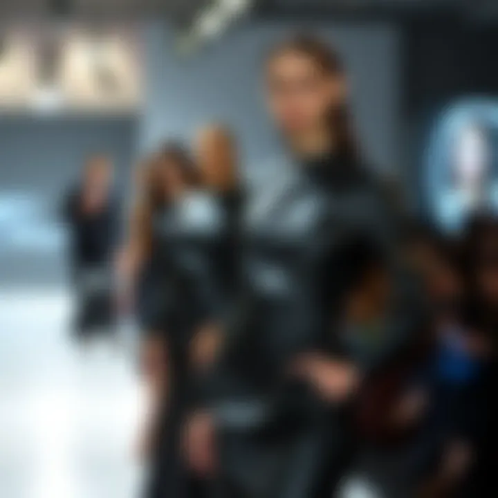 Chic Long Leather Dresses on the Runway Chic long leather dress showcased in a fashion show