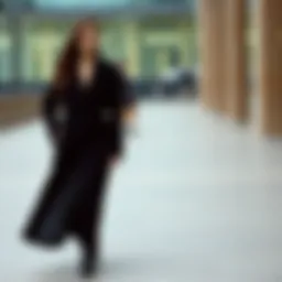 Elegant long coat showcasing modern luxury