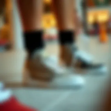 Contemporary Shoe Options A variety of shoe options aligning with contemporary fashion trends.