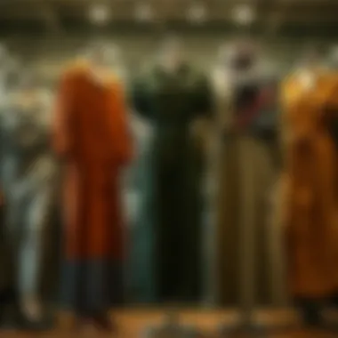 Different styles of cargo dresses displayed