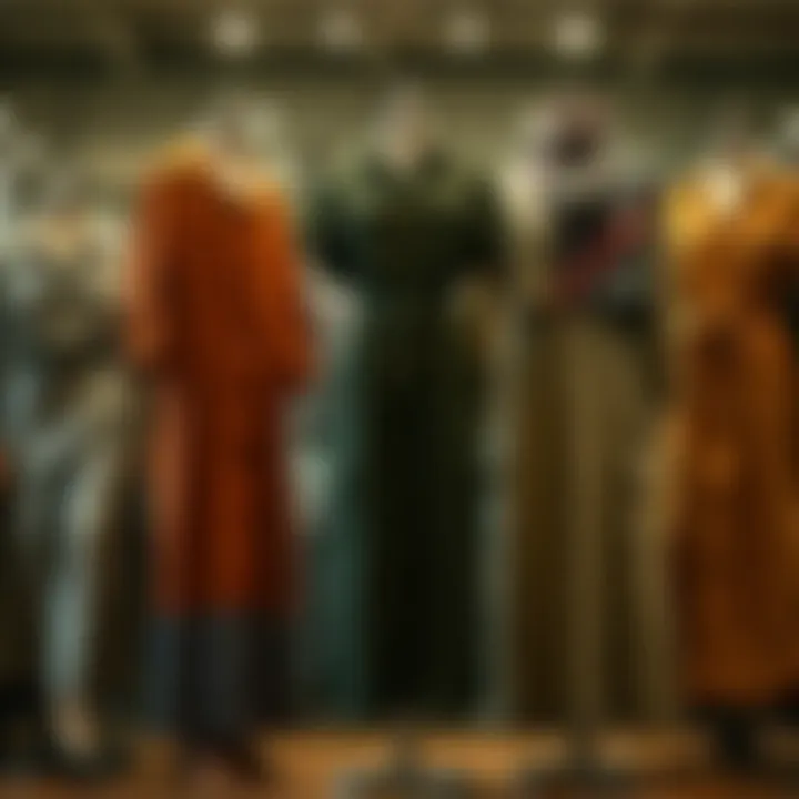 Different styles of cargo dresses displayed