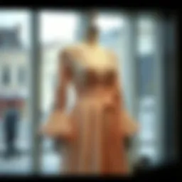 Elegant vatkalı abiye dress displayed on a mannequin