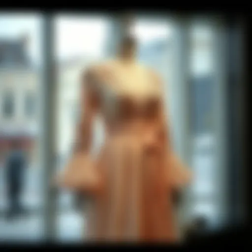 Elegant vatkalı abiye dress displayed on a mannequin