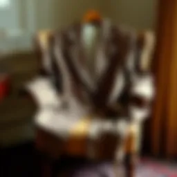 Elegant vintage blazer draped over a classic armchair