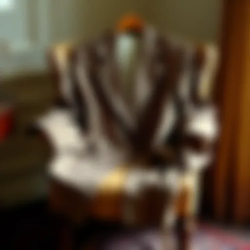 Elegant vintage blazer draped over a classic armchair