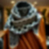 Elegant display of a vual scarf showcasing intricate patterns