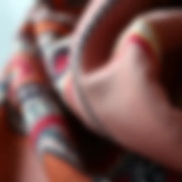 Close-up of fabric texture of a vual scarf