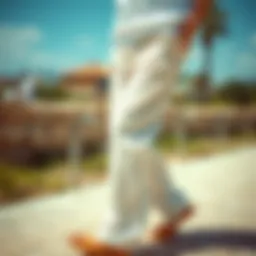 Stylish linen trousers with side pockets