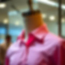 Stylish half-collar shirt on a mannequin