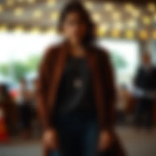 Lightweight cardigan draped over a stylish outfit