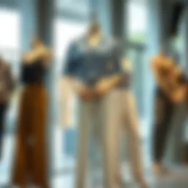 Showcase of Trendy Summer Trouser Styles Fashionable summer trouser styles showcased on a mannequin