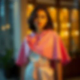 Elegant summer cape in soft fabric