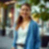 Elegant summer cardigan style showcasing lightweight fabric