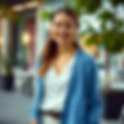 Elegant summer cardigan style showcasing lightweight fabric