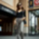 Elegant snake print leggings paired with a stylish top