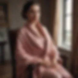 Elegant soft shawl draped gracefully on a chair